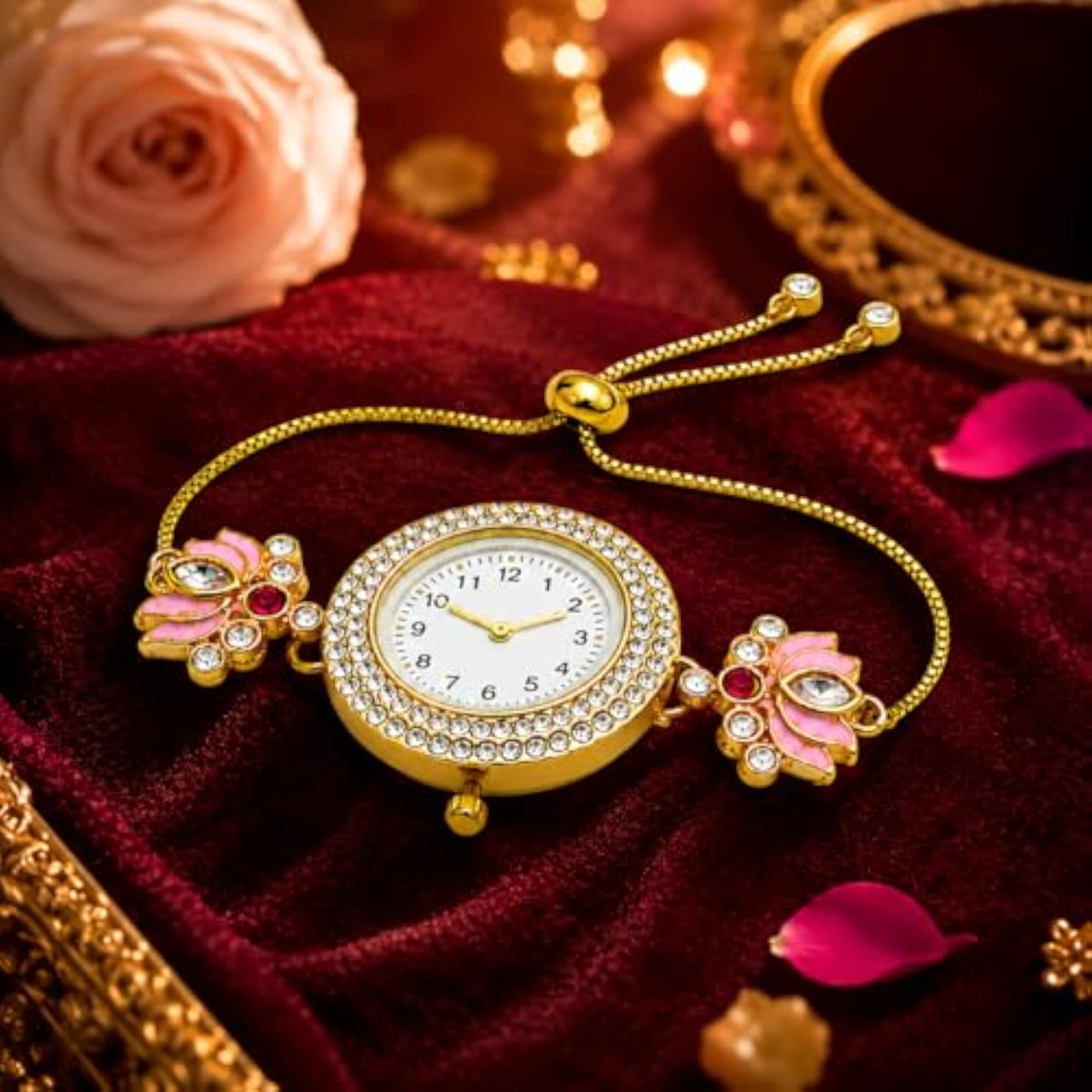 Women's Crystal Studded Analog Wrist Watch